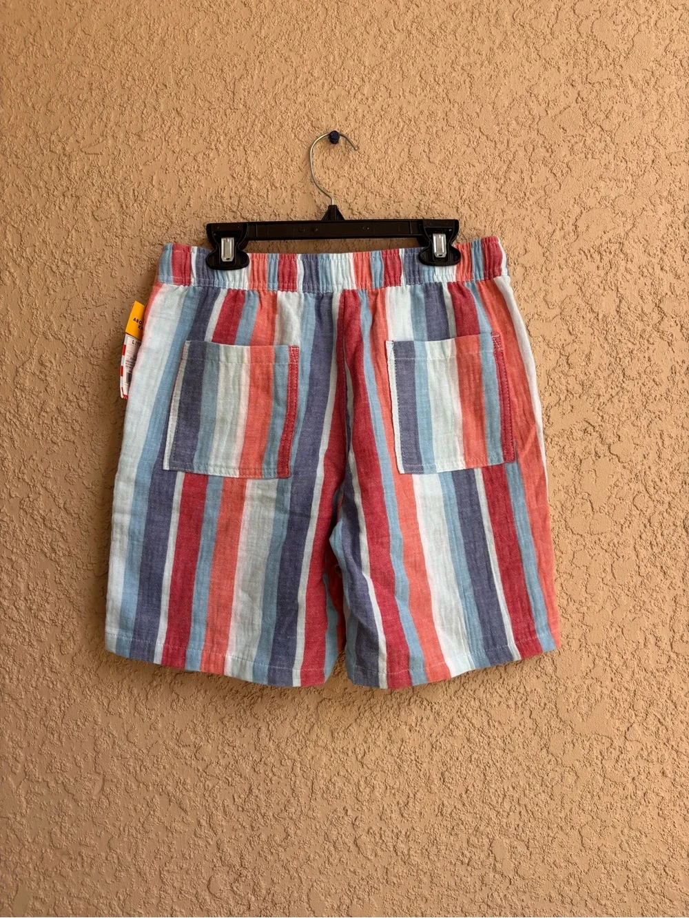 Cat & Jack Boys Striped Drawstring Shorts - Red, Blue & White